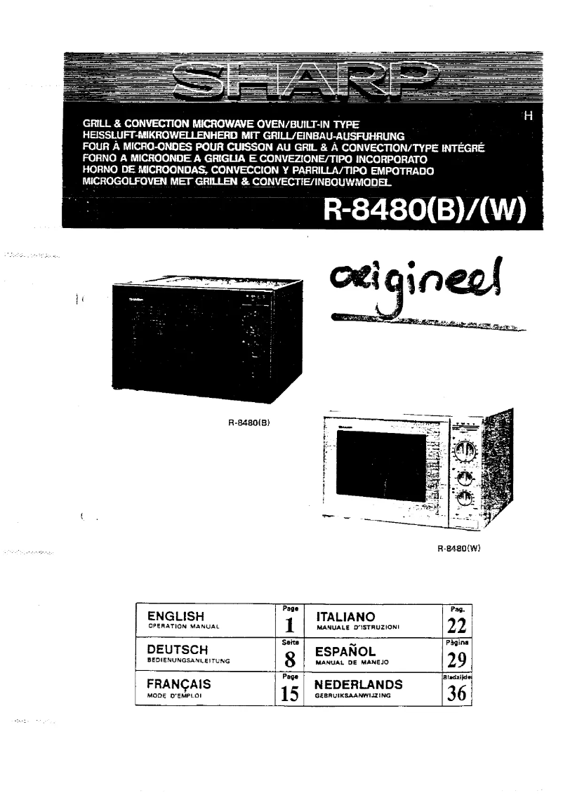 Image de la première page du manuel de l'appareil R-8480