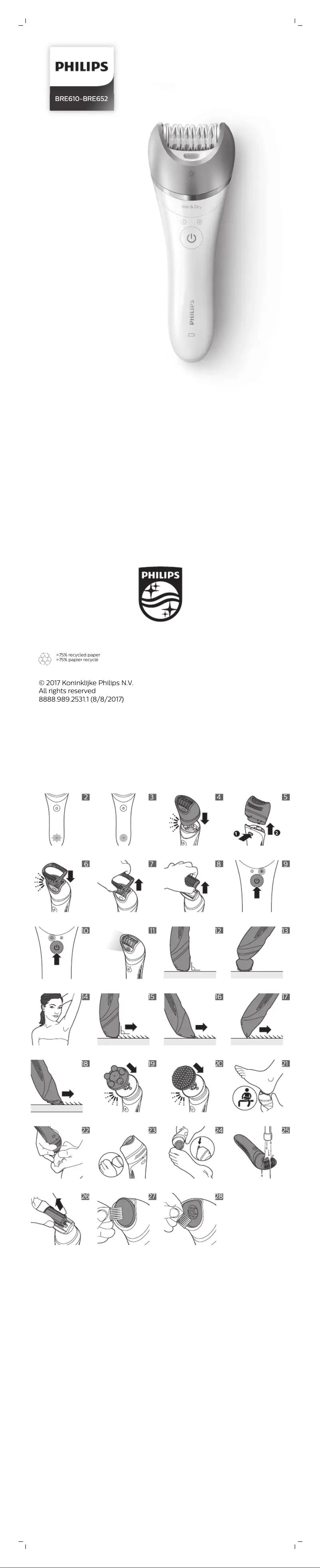 Page 1 de la notice Manuel utilisateur Philips Satinelle BRE619