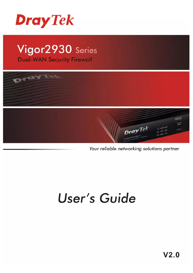 Page n°1 - Manuel utilisateur Draytek Vigor 2930VS
