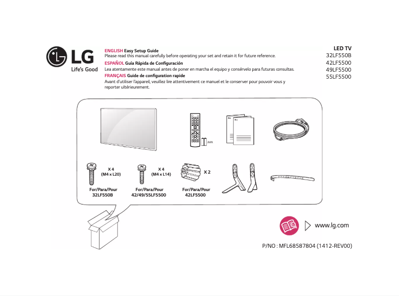 Page n°1 - Manuel utilisateur LG 42LF5500