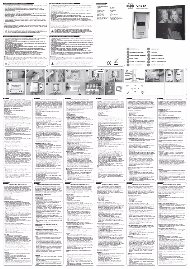 Image de la première page du manuel de l'appareil VD71W