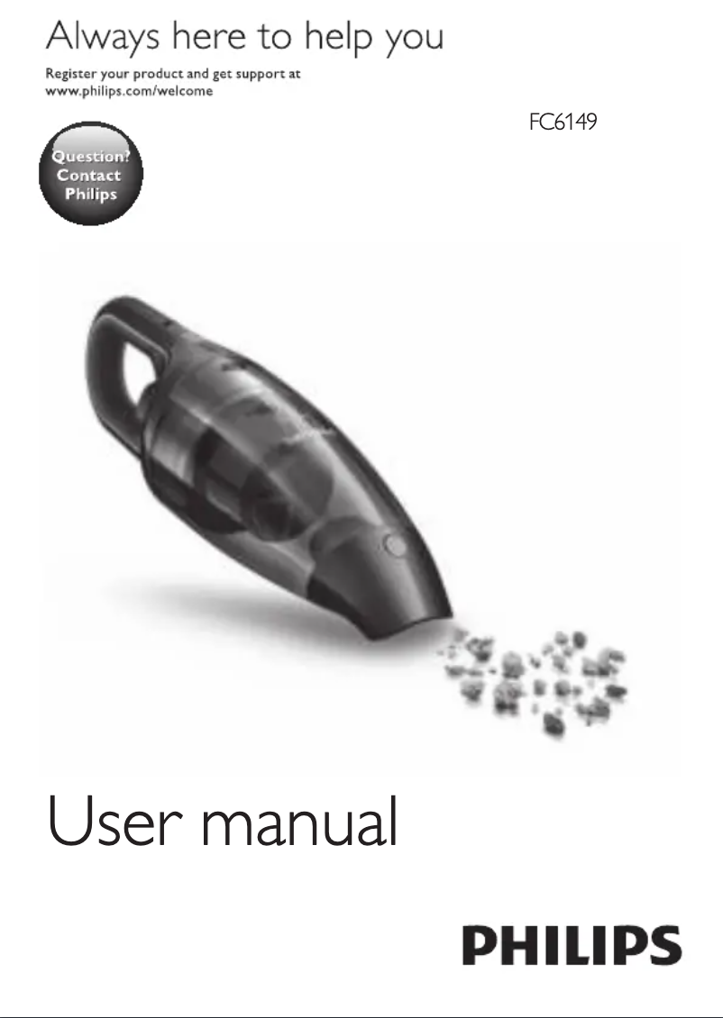 Image de la première page du manuel de l'appareil MiniVac FC6149
