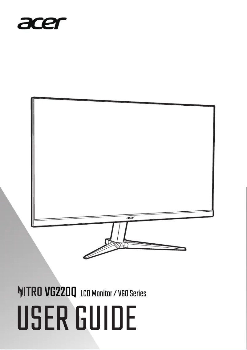 Página 1 del manual Guía de inicio rápido Acer VG220QH