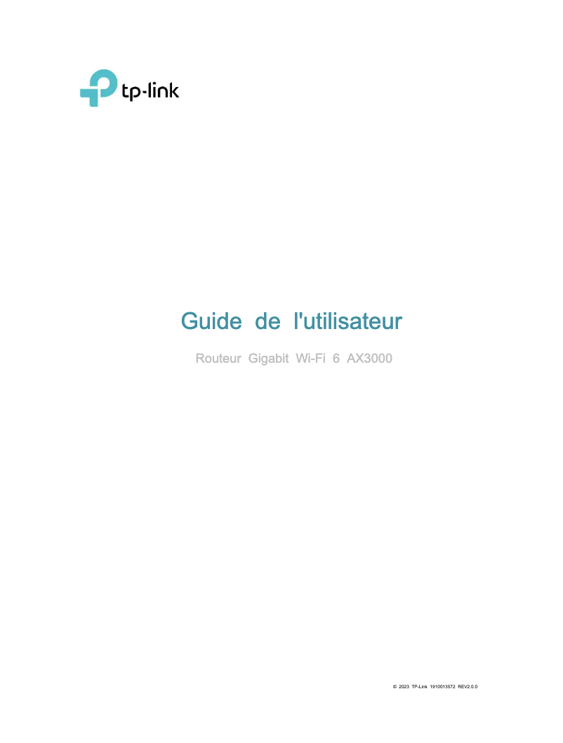 Page n°1 - Manuel utilisateur TP-Link Archer AX58