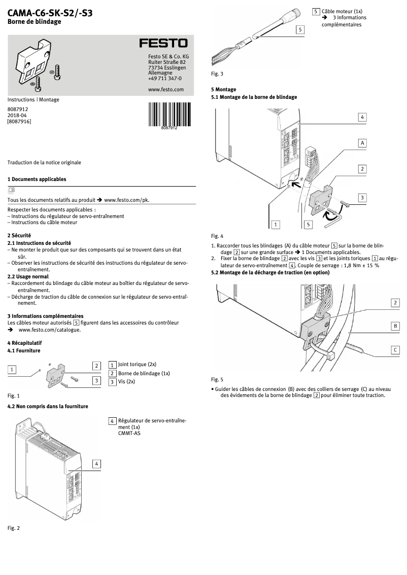 Page n°1 - Manuel utilisateur Festo CAMA-C6-SK-S2