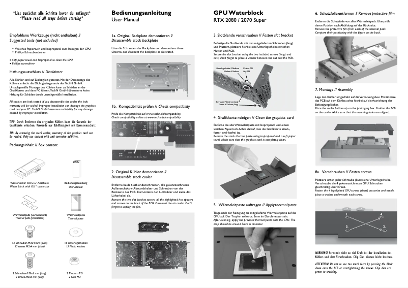 Page n°1 - Manuel utilisateur TechN RTX 2080