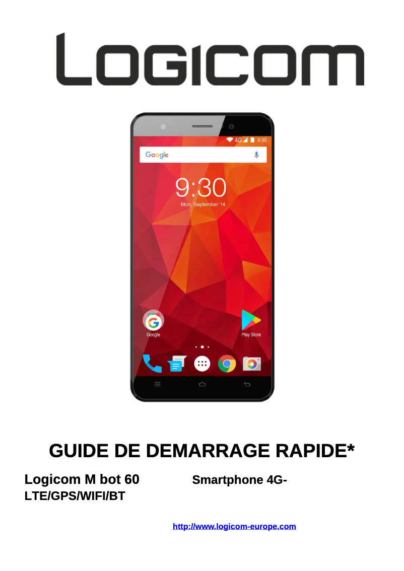Page 1 de la notice Manuel utilisateur Logicom M Bot 60