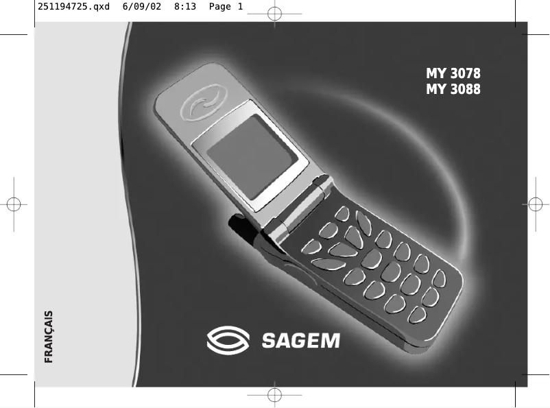 Page n°1 - Manuel utilisateur Sagem MY 3088