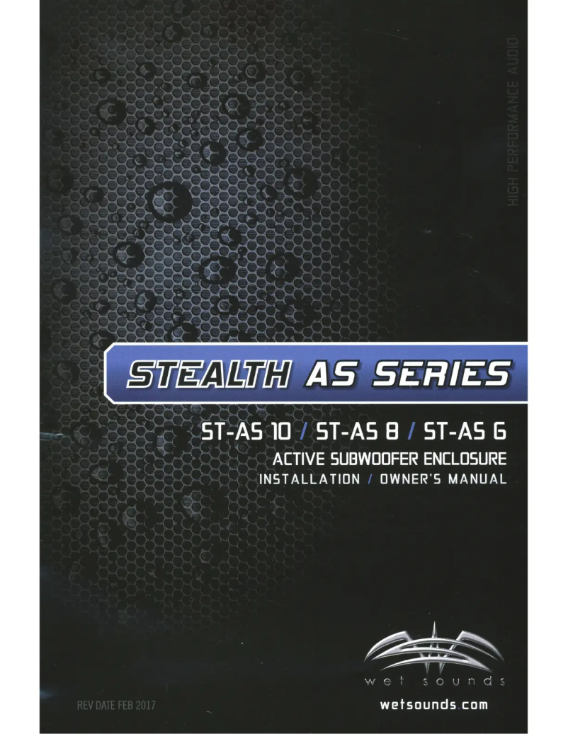 Page 1 of the manual User Manual Wet Sounds Stealth AS-8
