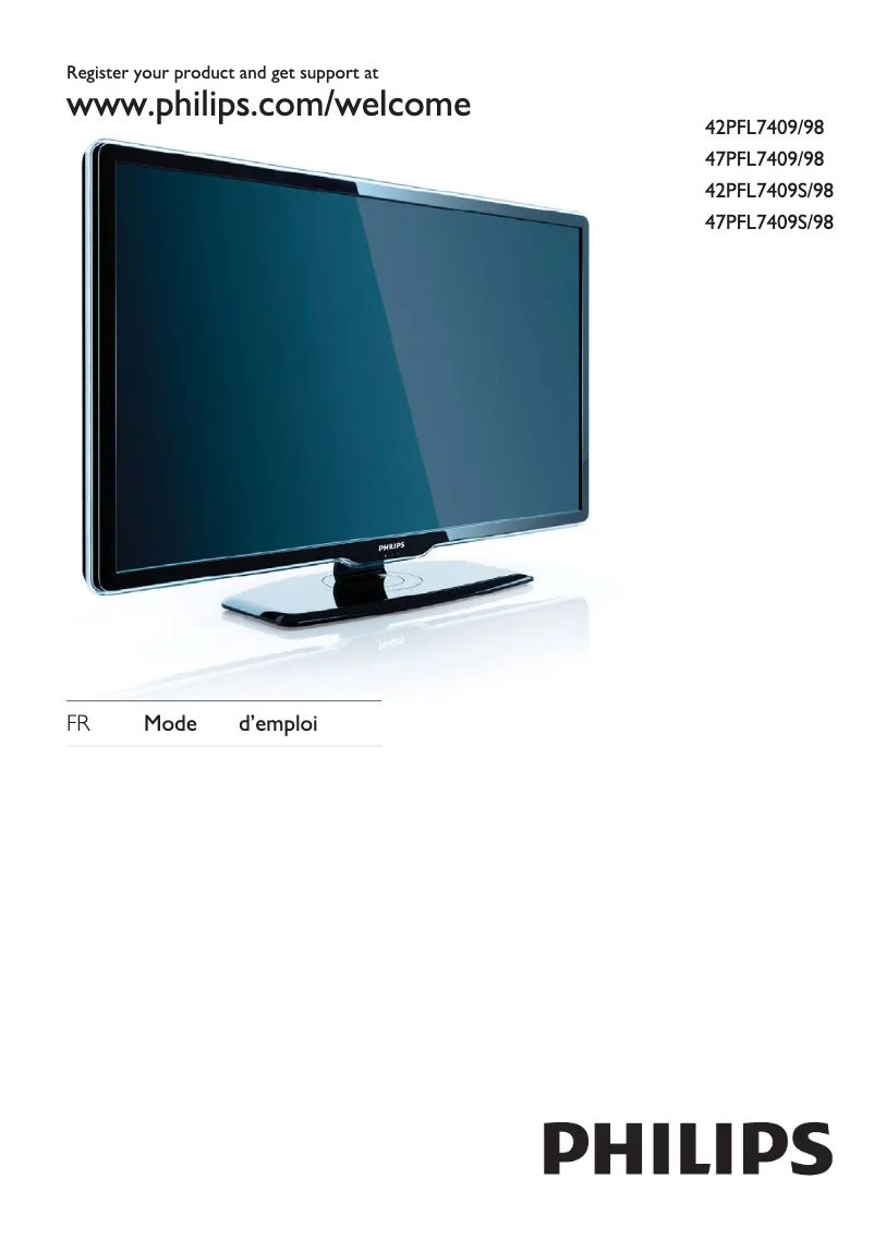 Page 1 de la notice Manuel utilisateur Philips 42PFL7409