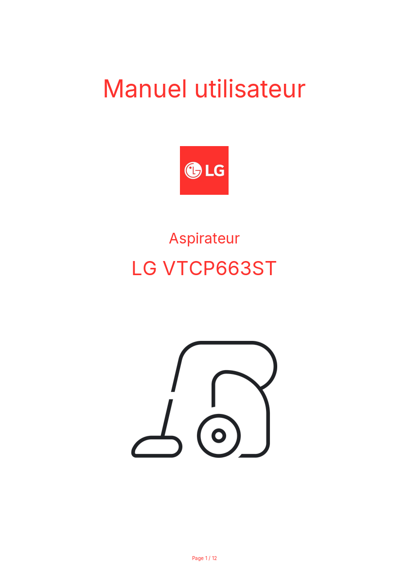 Image de la première page du manuel de l'appareil VTCP663ST