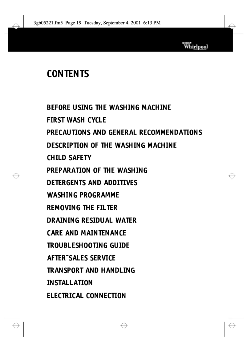 Imagen de la primera página del manual del dispositivo AWM 287