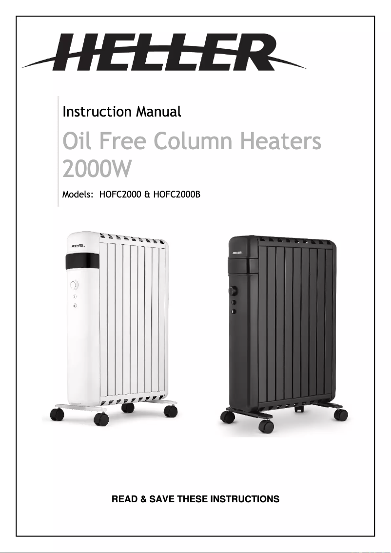 Page 1 de la notice Manuel utilisateur Heller HOFC2000