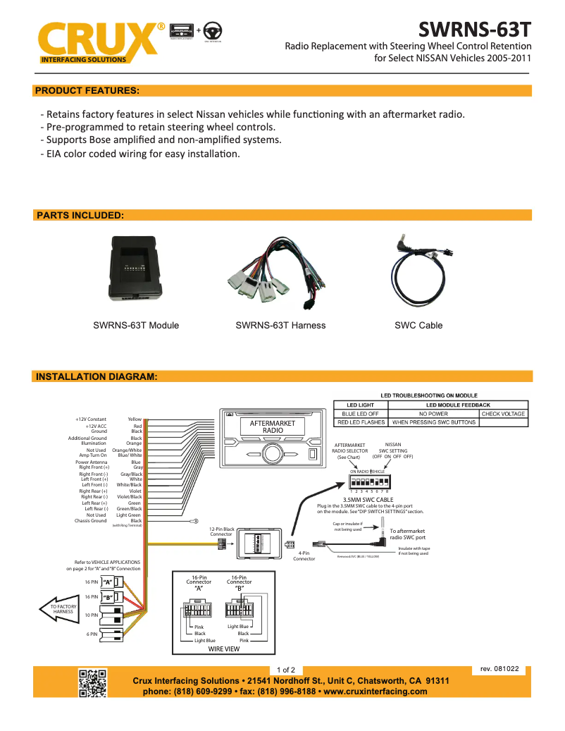 Página 1 del manual Manual de usuario CRUX SWRNS-63T