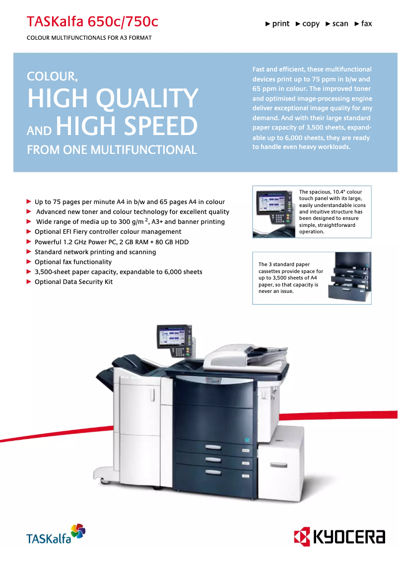 Image de la première page du manuel de l'appareil TASKalfa 750c