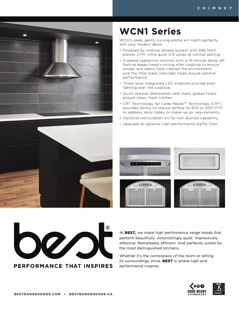 Page n°1 - Fiche technique Best WCN1366SS