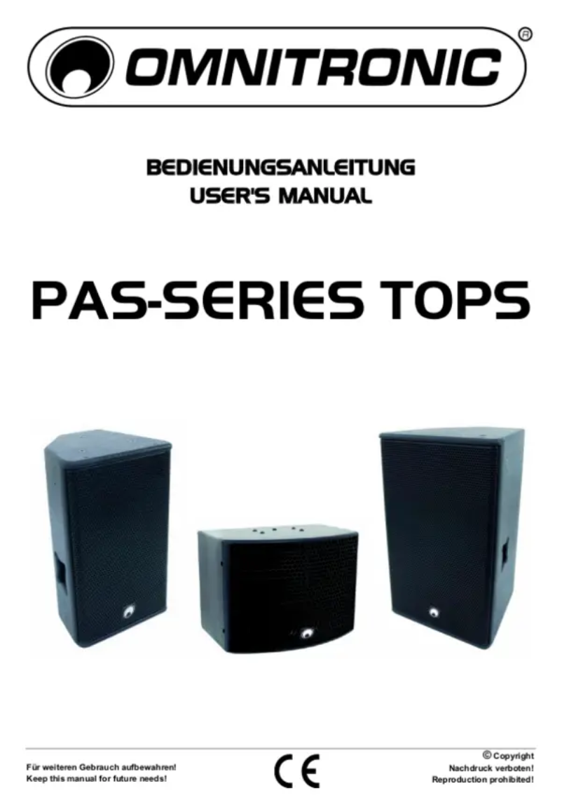 Page n°1 - Manuel utilisateur Omnitronic PAS-212 II