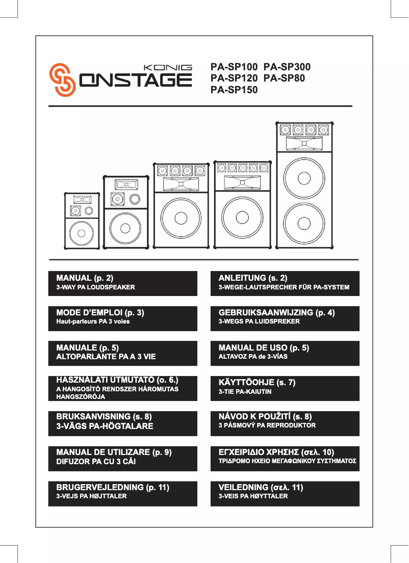 Page 1 de la notice Manuel utilisateur Konig PA-SP100