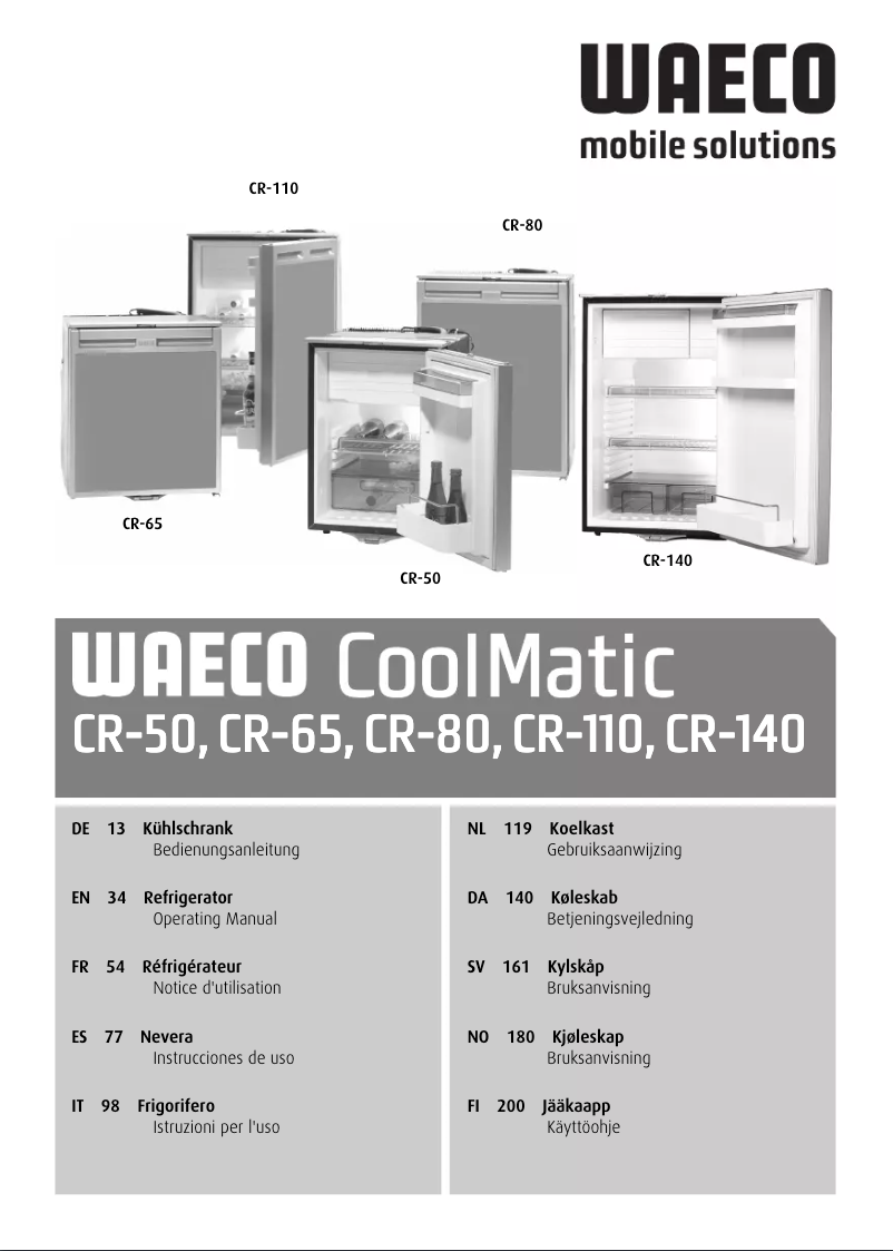 Page 1 de la notice Manuel utilisateur Waeco CoolMatic CR-50