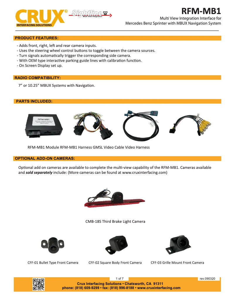 Page n°1 - Manuel utilisateur CRUX RFM-MB1
