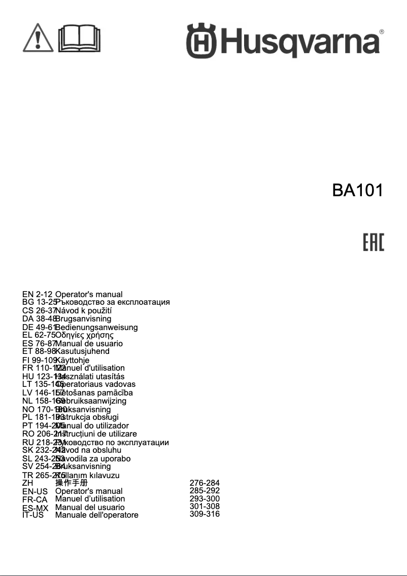 Page 1 de la notice Manuel utilisateur Husqvarna 525LK