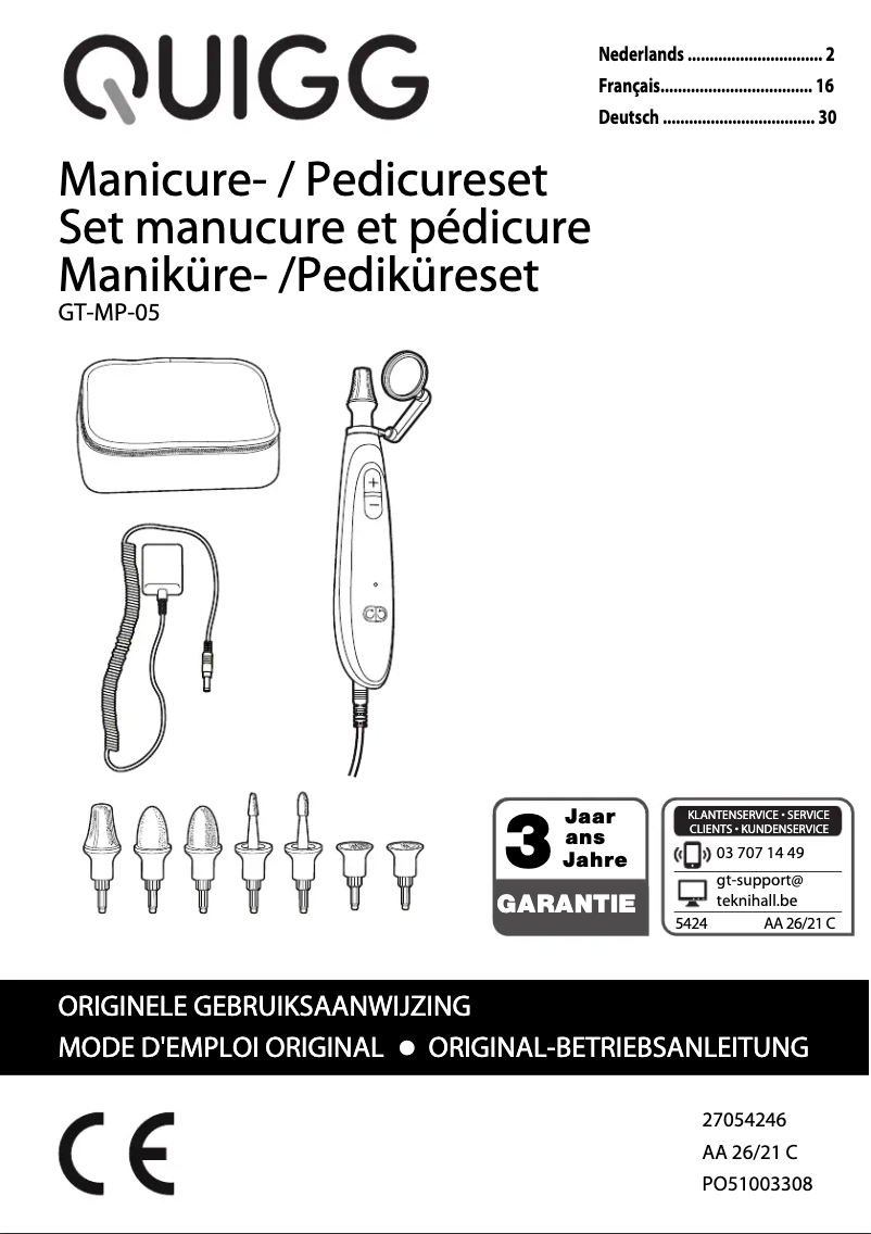 Page n°1 - Manuel utilisateur Quigg GT-MP-05