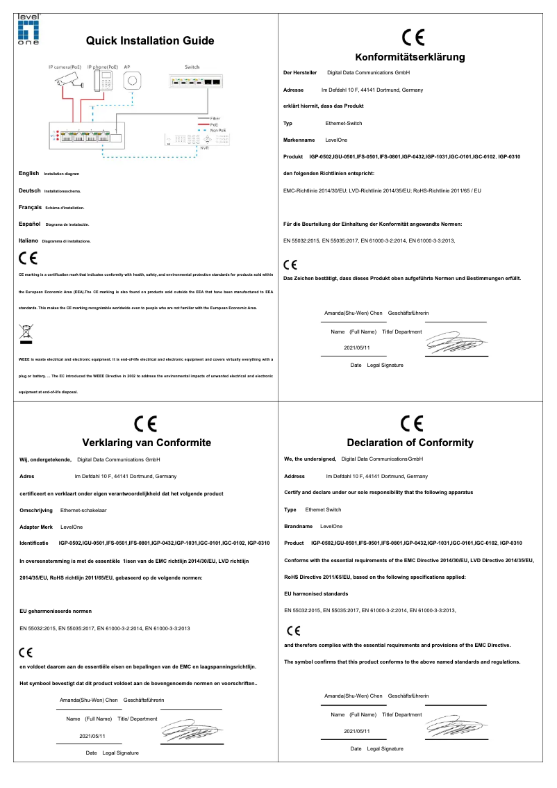 Page 1 de la notice Manuel utilisateur LevelOne IGP-0502
