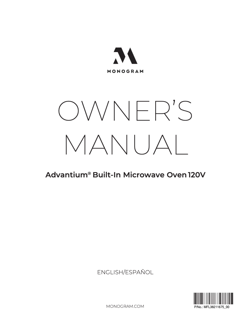Page 1 de la notice Manuel d'utilisation et d'entretien Monogram ZSB9131NSS