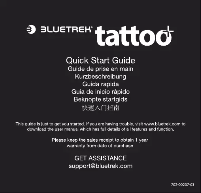 Image de la première page du manuel de l'appareil Tattoo+
