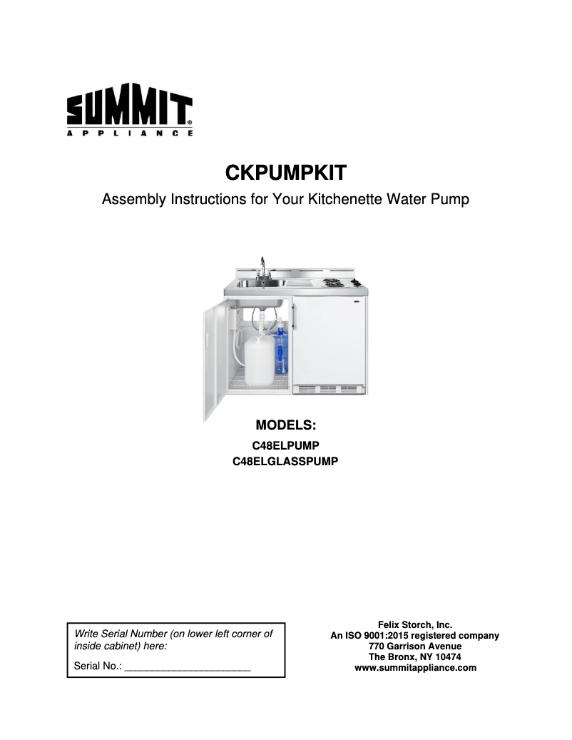 Image de la première page du manuel de l'appareil CKPUMPKIT