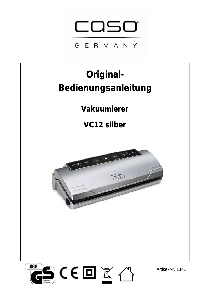 Page 1 de la notice Manuel utilisateur Caso VC12