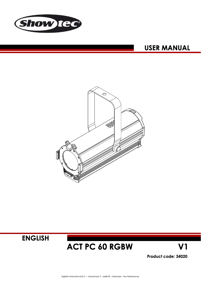 Image de la première page du manuel de l'appareil ACT PC 60 RGBW