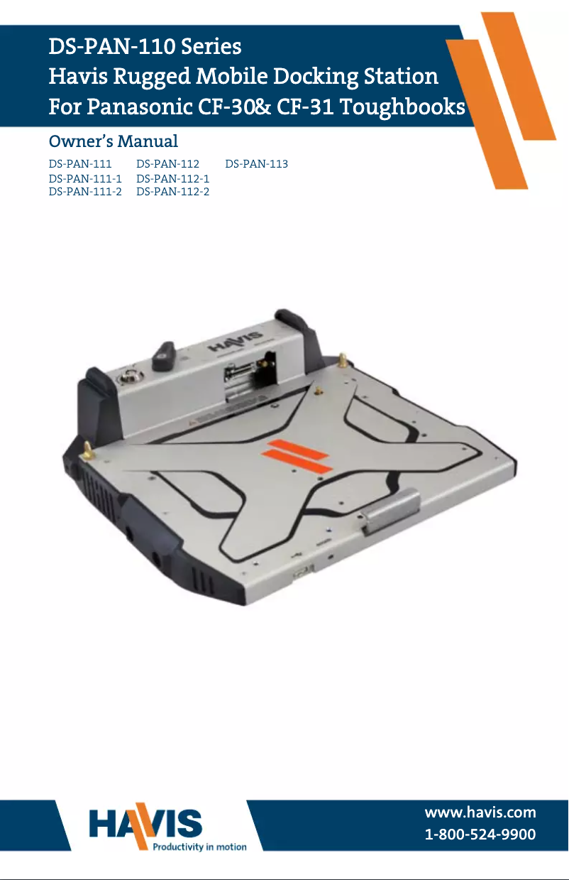 Page n°1 - Manuel utilisateur Havis DS-PAN-111-2