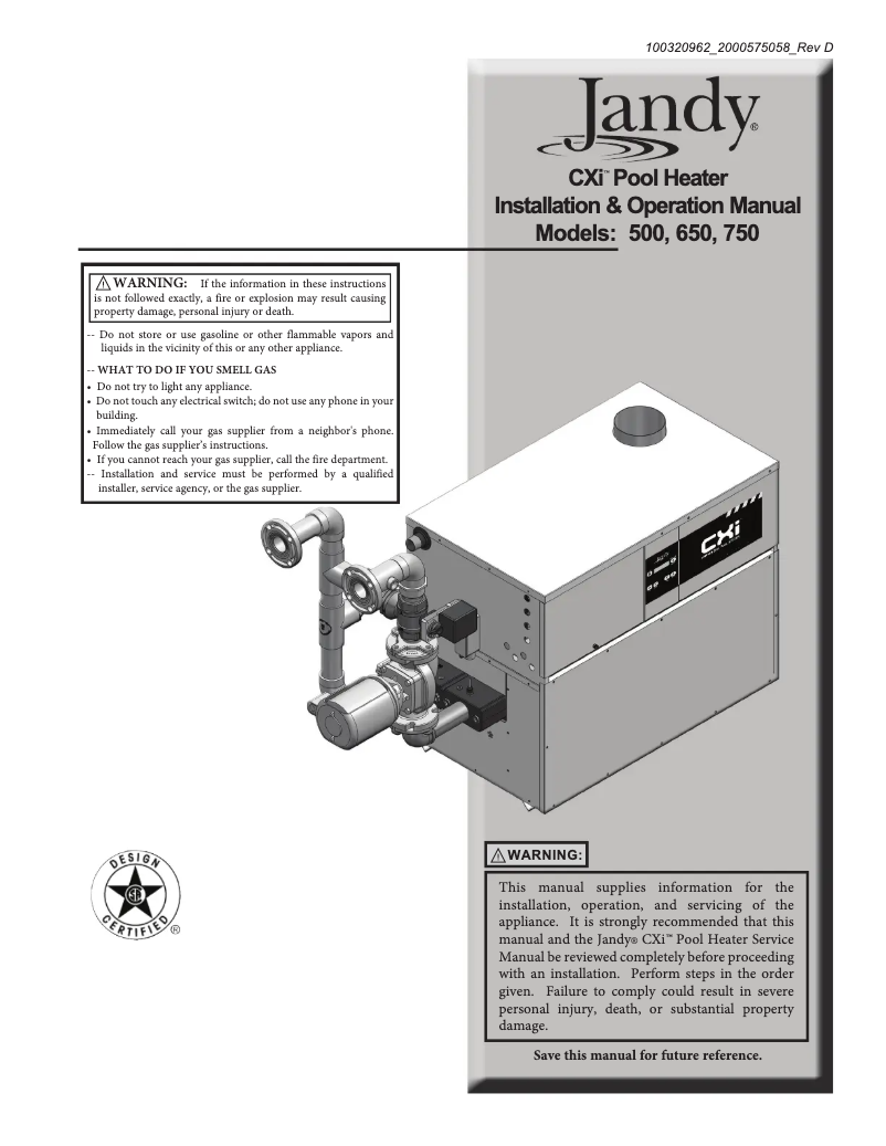 Page n°1 - Manuel utilisateur JANDY CXi500
