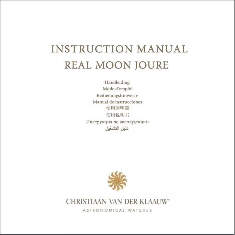 Page n°1 - Manuel utilisateur Christiaan van der Klaauw Real Moon Joure CKRJ1124