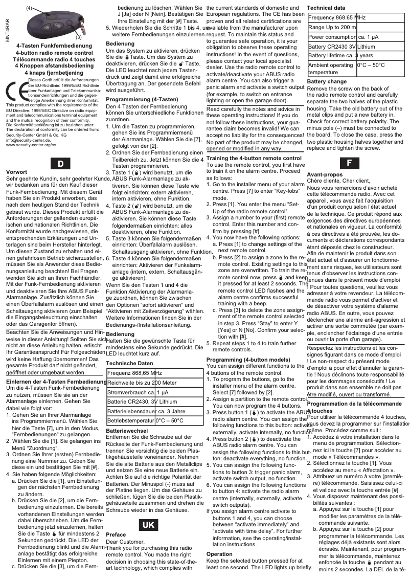 Página 1 del manual Manual de usuario Abus FU9031