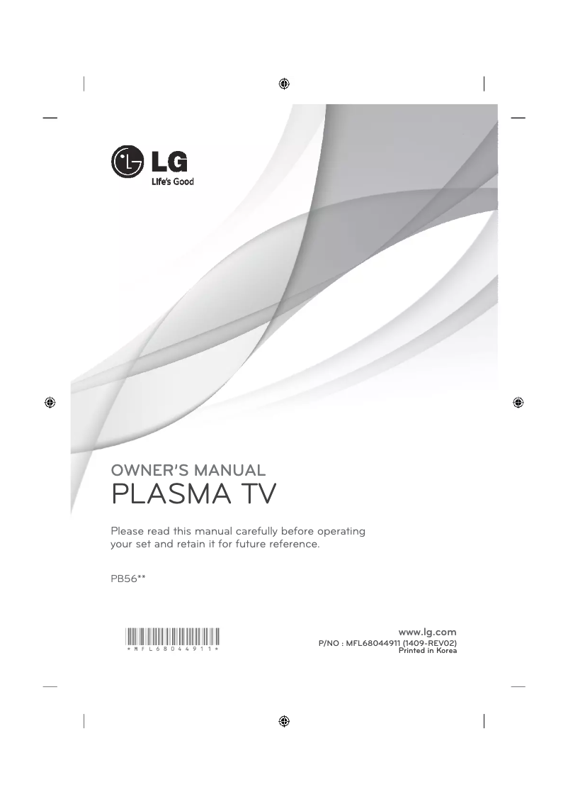 Page n°1 - Manuel utilisateur LG 50PB5600