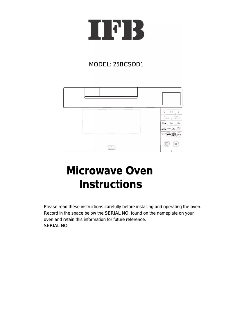 Página 1 del manual Manual de usuario IFB 25BCSDD1