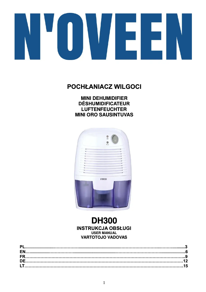 Page n°1 - Manuel utilisateur N'oveen DH300