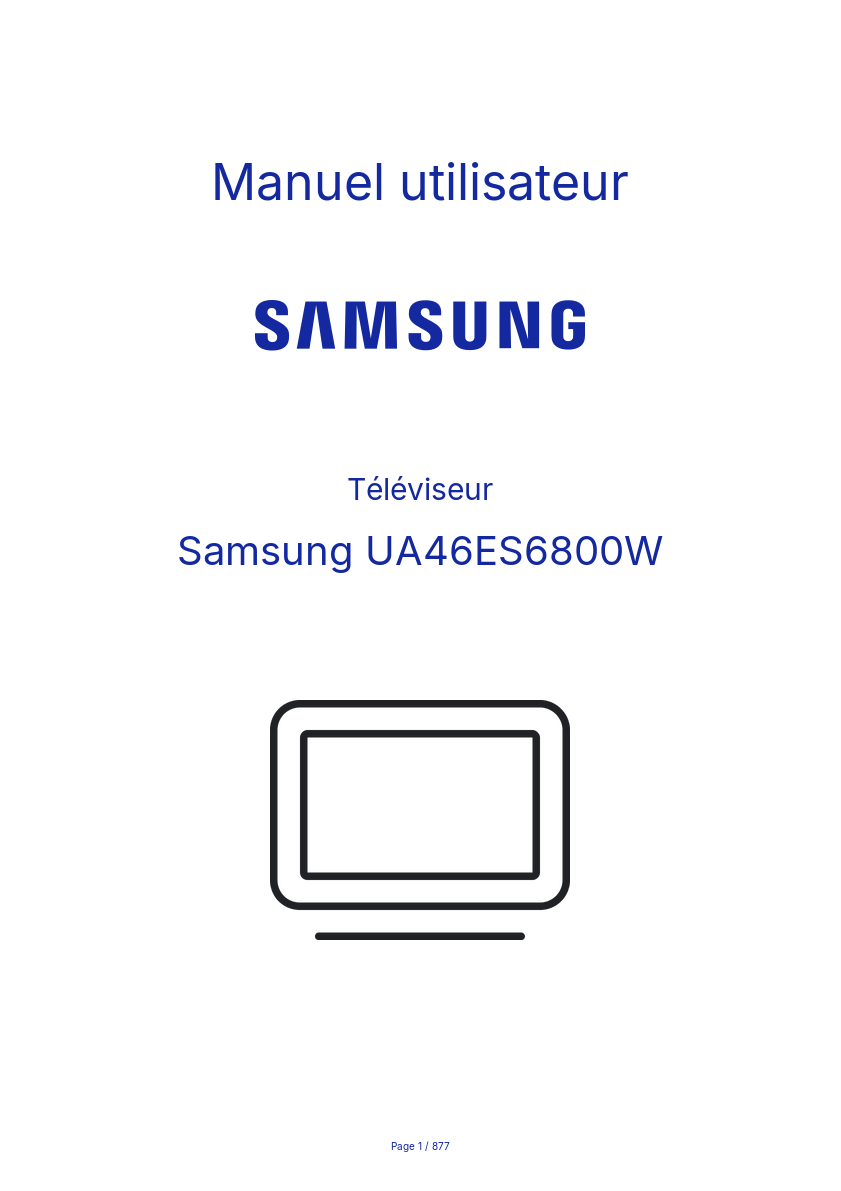 Image de la première page du manuel de l'appareil UA46ES6800W