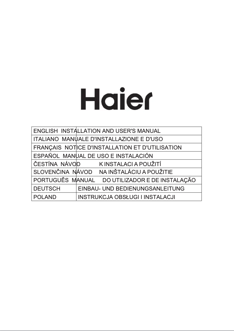 Page 1 of the manual Instruction Manual Haier I-Link HATS6DS46BWIFI