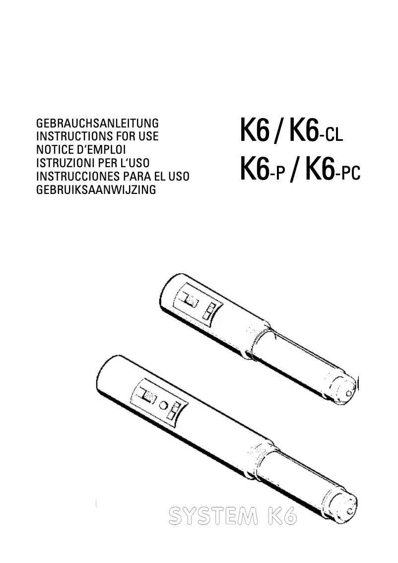Image de la première page du manuel de l'appareil K6
