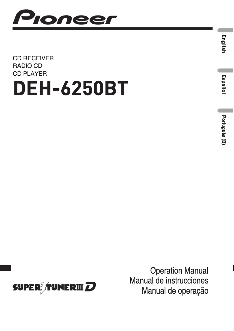 Page n°1 - Manuel utilisateur Pioneer DEH-6250BT