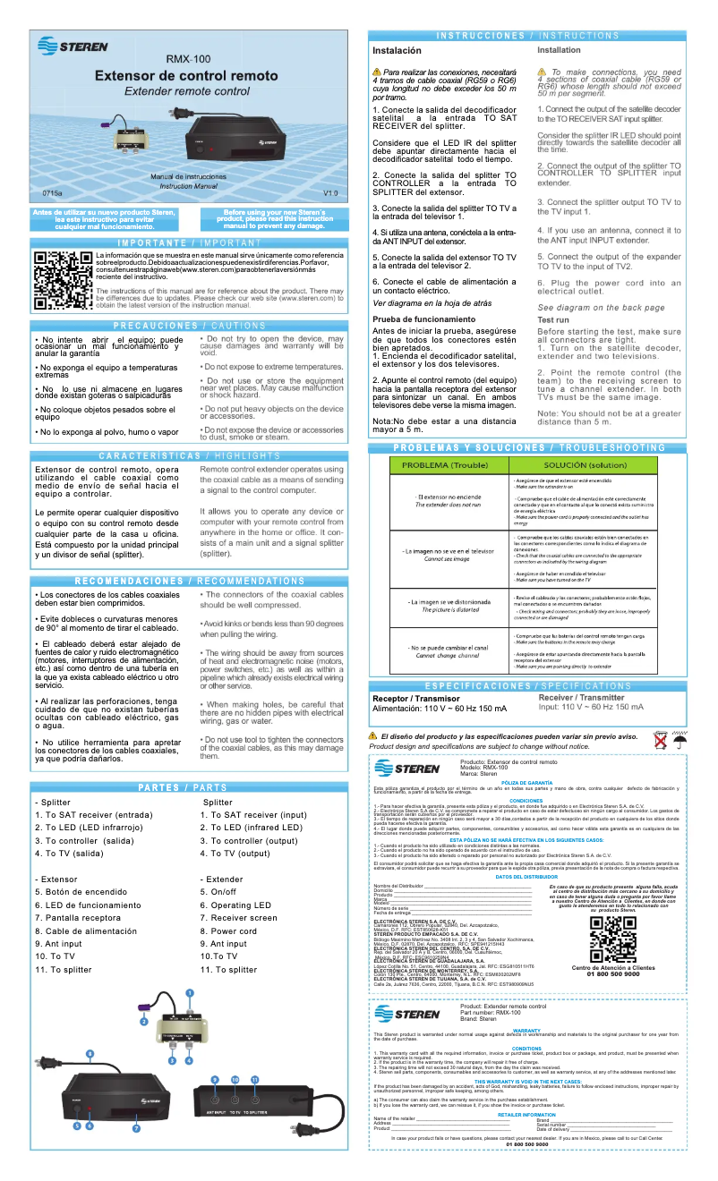 Page 1 de la notice Manuel utilisateur Steren RMX-100