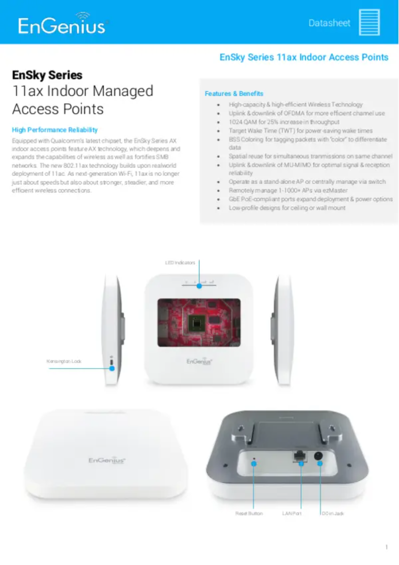 Page 1 de la notice Fiche technique EnGenius EWS377AP