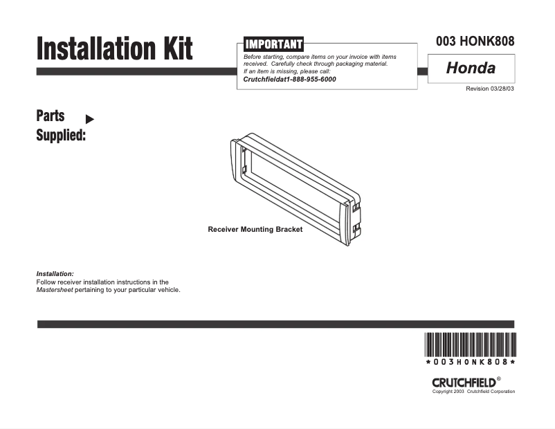 Page n°1 - Manuel utilisateur American International HONK808