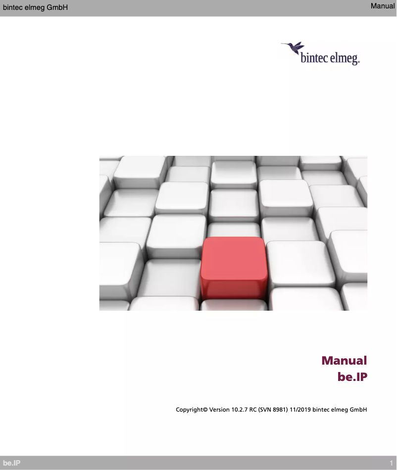 Page 1 de la notice Manuel utilisateur Bintec-elmeg be.IP