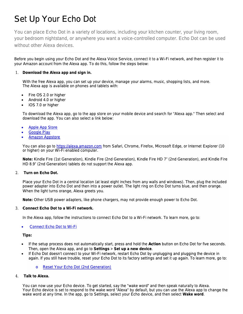 Page n°1 - Manuel utilisateur Amazon Echo Dot