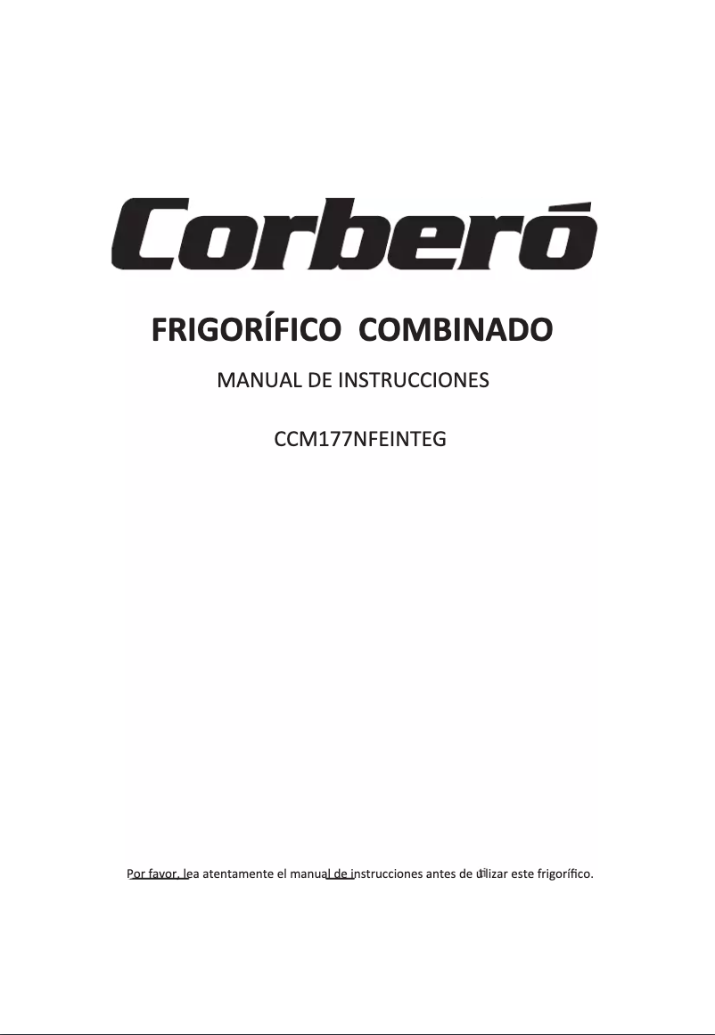 Page 1 de la notice Manuel utilisateur Corbero CCM177NFEINTEG