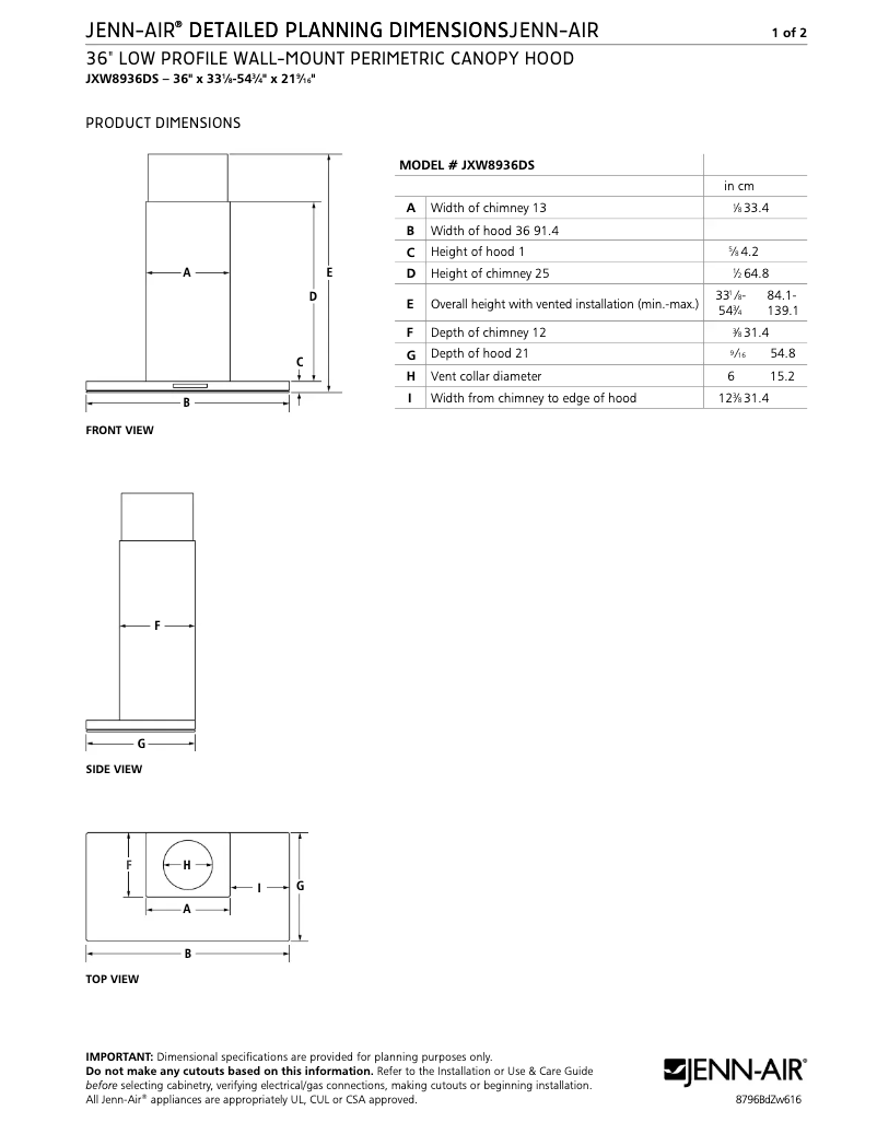 Page n°1 - Mode d'emploi JennAir JXW8936DS